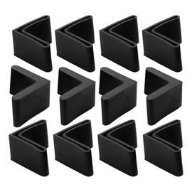 sourcing map Pack of 12 Chair Leg Caps Rubber Feet Furniture Feet Triangular Sleeves Foot Pad Lid Foot Caps Floor Protection 25 x 25 mm Black