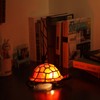 Bieye L10721 Tortoise Tiffany Style Stained Glass Accent Table Lamp