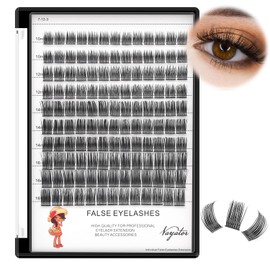 Vayator Mixed Size Kit with Applicator and Lash Bond & Seal 8-14mm/10-16mm/14-20mm Mix D Curl/DD Curl Makeup Cluster Grafting Eyelashes Individual Extension (WM009#10-12-14-16mm Mixed)