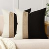 QoBexim Farmhouse Pillow Covers 18x18 Inch Set of 2, Black