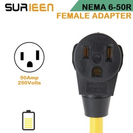 NEMA L14-30P to 6-50R Generator Power Cord Welder Adapter, 1.5FT 4 Prong to 3 Prong Generator to Welder Adapter Power Cord 125/250V, 30 Amp, STW 10AWG