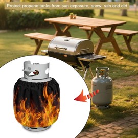 Fuojuvelie Propane Tank Cover Water Resistant Flame Rv Propane Tank Cover Fits Standard 20lb Cylinder with Elastic Band