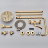 Gotonovo Antique Brass Exposed Shower System Set 8 in Rainfall