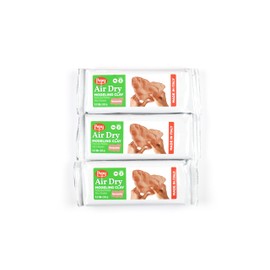 Pepy Premium European Air Dry Modeling Clay Terracotta 3 Pack 1.1 lb Bars, 3.3 lbs Total, Easy to Use Air-Hardening Clay for Classroom and Montessori Sculpting and Crafts Projects