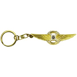 LEO Challenge Coins 2.5 Inch Metal Drone Pilot Wings Keychain with 1 Inch Keyring on Swivel Attachment