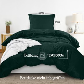 Utopia Bedding Bed Linen 135 x 200 cm Set - Microfibre Duvet Cover 135 x 200 cm + 1 Pillowcase 80 x 80 cm - Emerald