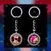 PINK ARTIST TWO RHINESTONES DIAMONDS KEYCHAINS