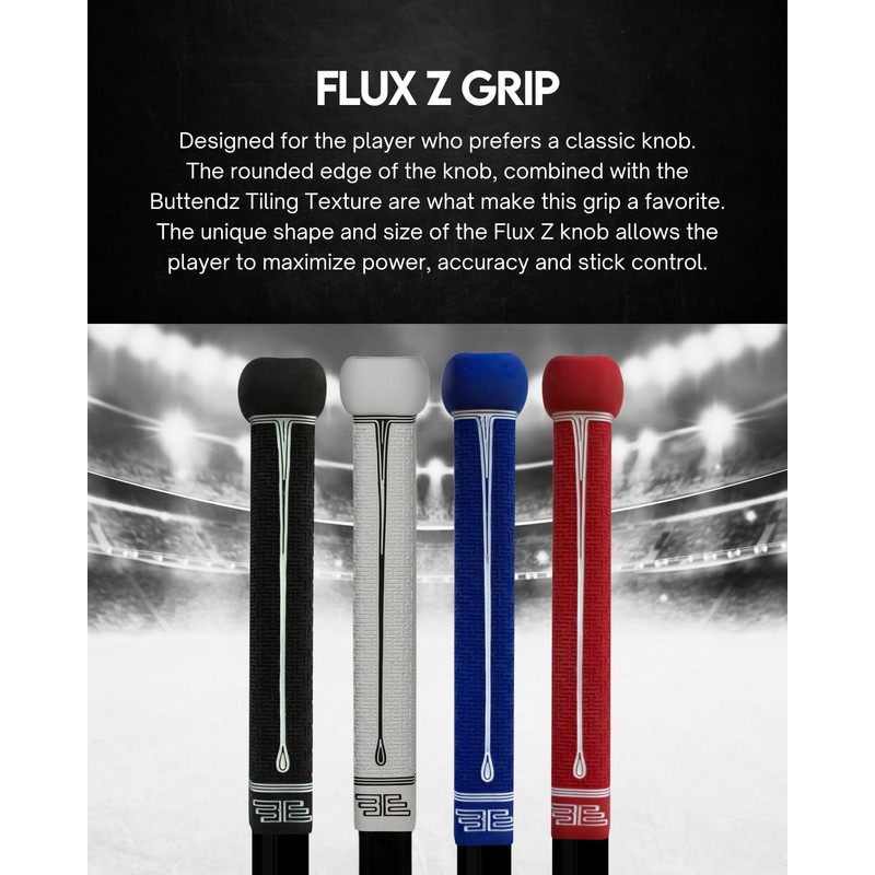 Buttendz Flux Z Hockey Stick Replacement Grip, Reusable Design, Large