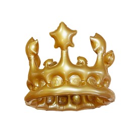 Crown Inflatable in Gold in Two Sizes for Carnival, Party, JGA, Kohlkönig, gold