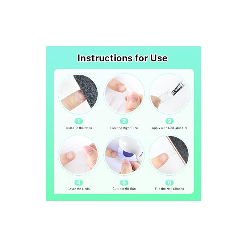 JODSONE Short Coffin Press on Flase Nail Tips for Extension