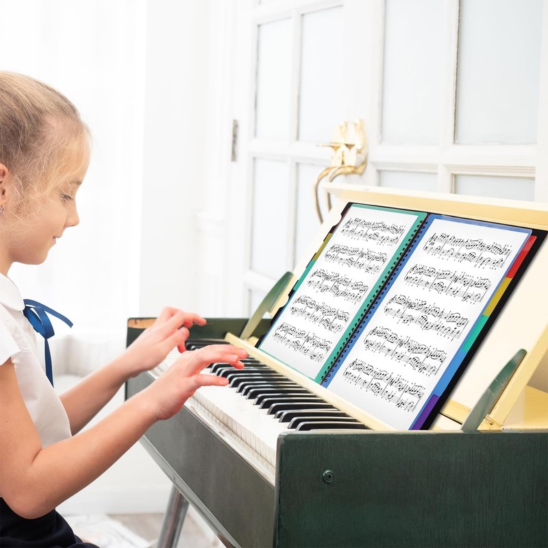 Music Folder for Sheet Music A4, Choir Folder, Black, 40