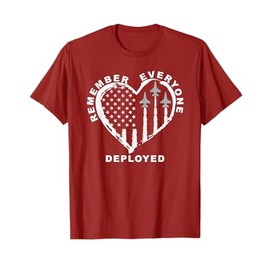 RED Friday Remember Everyone Deployed Military Heart Jet T-Shirt