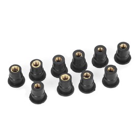 Aramox Tuercas de Pozo, 10 Piezas M5 Tuercas de Pozo de Goma 5 Mm / 0,2 pulg. Pernos de Parabrisas de Motocicletas Métricas Wellnut