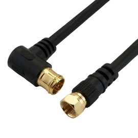 Horik AC60-027BB Antenna Cable, 2.4 ft (6 m), 4K/8K/BS/CS/CS/Terrestrial Digit/CATV Compatible, S-4C-FB, Coaxial, L-Shaped Plug Type - Screw Type, Black