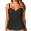 Women's Underwire Tankini Top Only- Twist V Neck Swimsuit Top