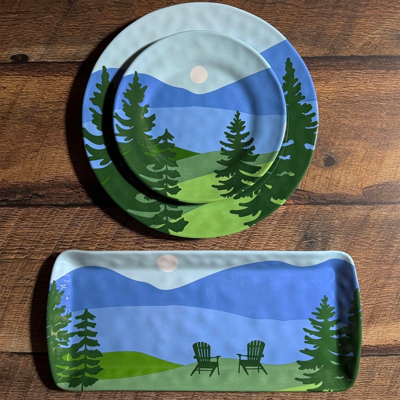 Merritt Lakeview by Kate Nelligan 11-1/2" Melamine Dinner Plate, Multicolor,