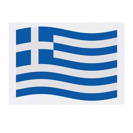 'Waving Greek Flag' Temporary Tattoo - Water Resistant, Skin-Safe, Non-Toxic Transfer (TO00068391)