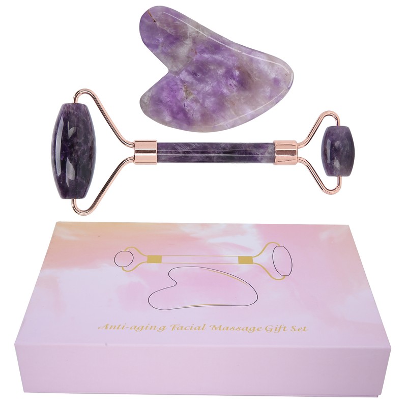 Portable Face Roller Massager Facial Beauty Roller Heart Shaped Gua