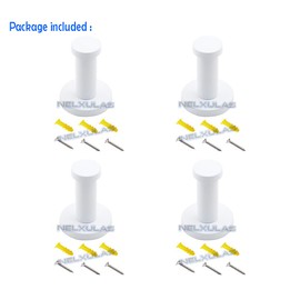 NELXULAS Classic White Stainless Steel Single Super Heavy Duty Wall Mount Hook, Coat Hanger, Bath Towel Hooks (2-4/5", 4 PCS)