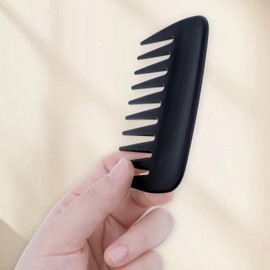 2 Pieces Mini Palm Combs Small Hair Styling Comb Anti Static Wide Tooth Comb Professional Streaker Comb Pocket Travel Combs for Men Women Thick Curly Wavy Wig Hair (Black, 9 * 7cm)