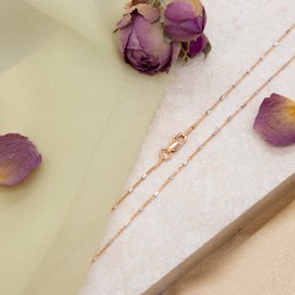 Tuscany Silver Women's Sterling Silver 1.2 mm Two-Tone Bugle Trace Chain Necklace of Length 51 cm/20 Inch