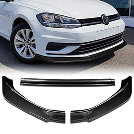HYPERSPEED Front Bumper Spoiler Lip + Side Skirt Extension Rocker Panel Splitter Diffuser ABS Fit for 2018 2019 2020 2021 Volkswagen VW Golf MK7.5, Car Mods Accessories (Carbon Look, 86" x 4", 9PCS)