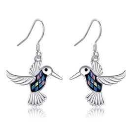HKPATOP Hummingbird Earrings Sterling Silver Hummingbird Drop Dangle Earrings Hummingbird Leverback Earrings Jewelry Gifts, Sterling Silver, No Gemstone