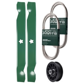 UDC Parts Mower Kit/Belt 194346 + Belt 140218 + Pulley 532194327 + 2 Pack Blades 138497 / Fits Jonsered LT2216A2
