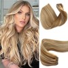 Blonde Highlights Sew in Hair Extensions Real Human Hair, 27/613