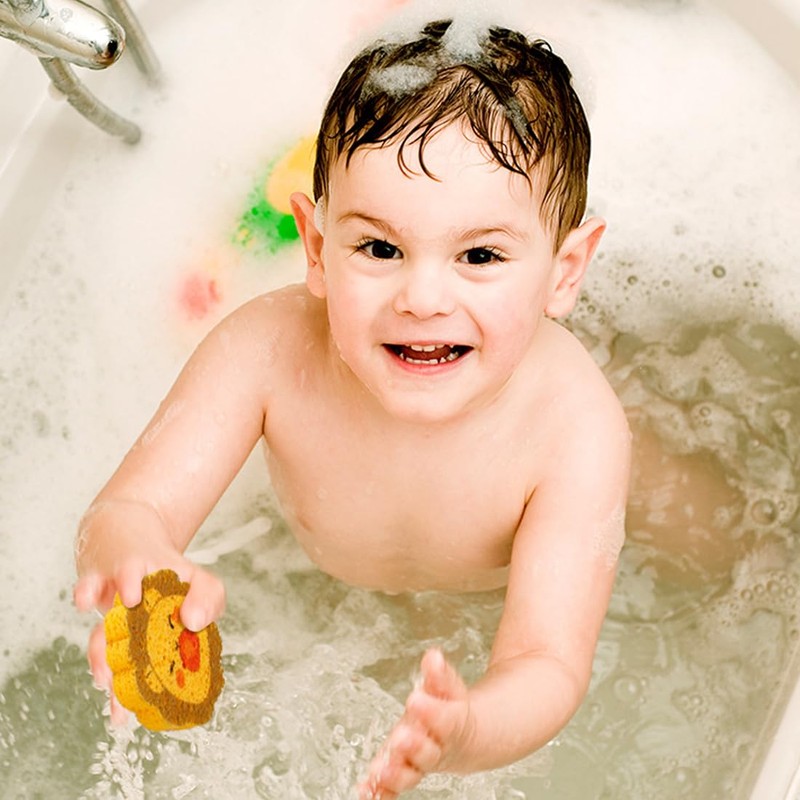 OUDQFCJ 5pcs Baby Bath Sponge Kids Shower Sponge Cartoon Shape
