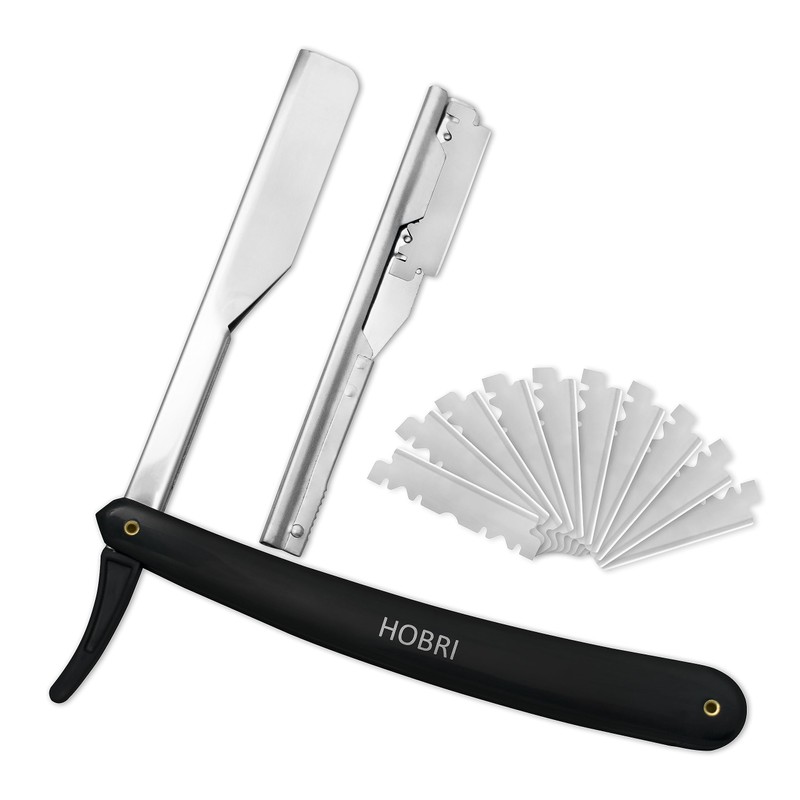 Professional Barber Straight Edge Razor with 10 Blades Men's Manual