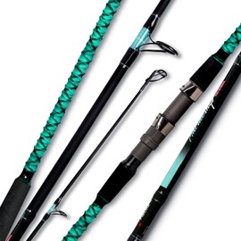 Fiblink Surf Fishing Rod Portable Travel Surf Spinning Rod 4 Piece Carbon Fiber Saltwater Fishing Rod 15ft (15'-Spinning-4pc)