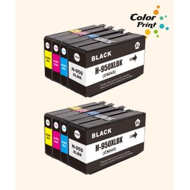 8-Pack ColorPrint Compatible 950 951 Ink Cartridge Replacement for Hp 950XL 951XL Used for Officejet Pro 8600 8610 8620 8630 8640 8660 8100 8615 8625 251dw 271dw 276dw Printer (2 BK, 2 C, 2 M, 2 Y)
