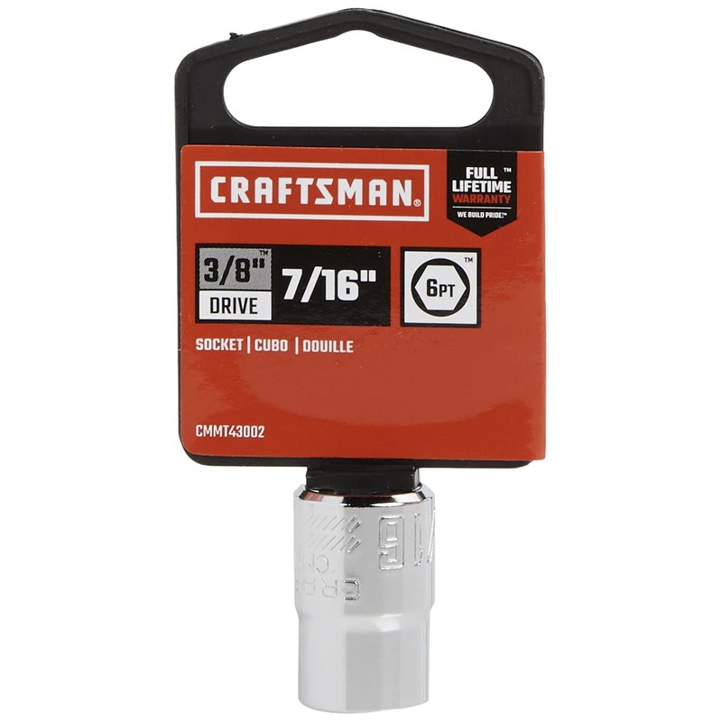 CRAFTSMAN Shallow Socket, SAE, 3/8-Inch Drive, 7/16-Inch, 6-Point (CMMT43002)