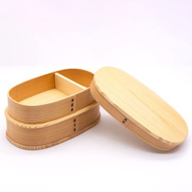 Wakayama Wappa Bento Box Store A-64-272212 Magewappa Bento Box Store, Wood, Cedar Wood, 7.1 x 3.9 inches (18 x 10 cm), 2-Tier, Natural