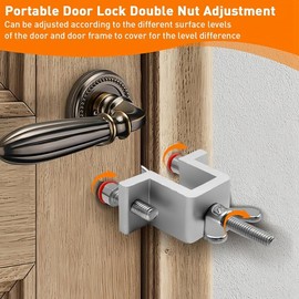 Yuchengxiang Portable Door Lock, Home Security Door Locker Travel Lockdown Locks, Travel Door Lock Heavy Duty Air BNB Lock Anti Theft Safety Privacy Lock for Home (Silver)