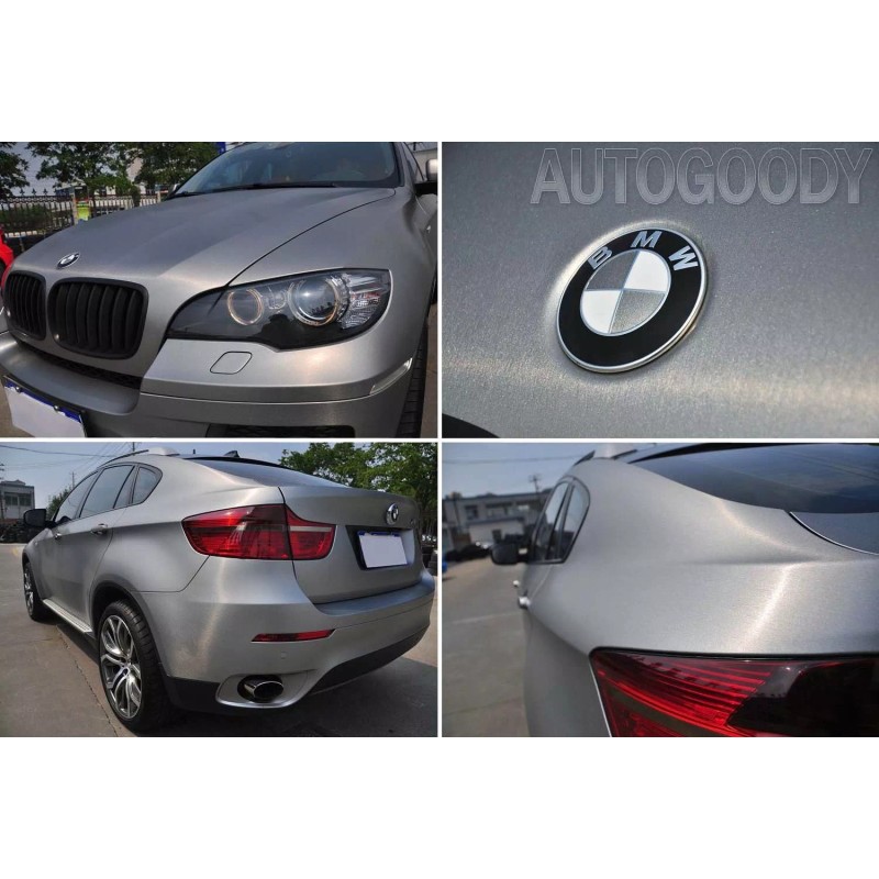 AUTOGOODY 72" x 60" Silver Brushed Aluminum Vinyl Film Wrap