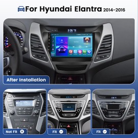Wireless Carplay Radio for Hyundai Elantra 2014 2015 2016 with Android Auto, 9 Inch IPS Touch Screen Car Stereo 2+64G Android Radio with GPS WiFi/SWC/MIC/USB