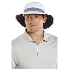 Golf Hat - UPF 50 Sun Protection - Ligtweight & Packable Hat - Fore Golf in White/Steel Grey (Large/X-Large) - Unisex