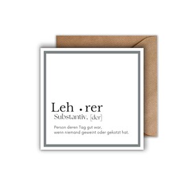 WBdesignz Cute Thank You Card for Teacher with Envelope - Simple Thank You Card with Humorous Saying Thank You Card for Colleagues Friends Acquaintances (125 x 125 mm)