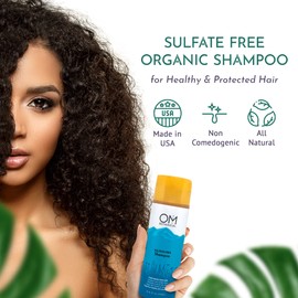 OM Botanical Sulfate-Free Organic Shampoo – Ayurvedic with Soapnut, Shikakai, Fenugreek & Neem | Prevent Hair Loss, Color Safe Natural Vegan Hair Cleanser for Men & Women Bullet Points: