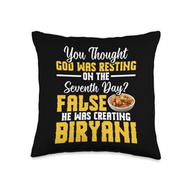 Biryani Handi Paste Pot Pakistan Mix Food Making Biryani Throw Pillow