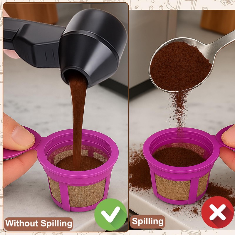 Palksky Coffee Scoop & Funnel for Reusable K Cup Refillable
