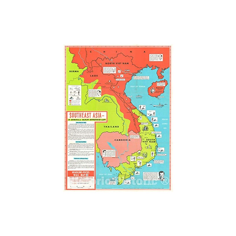Historic Map : Southeast Asia During The Vietnam War, 1965,