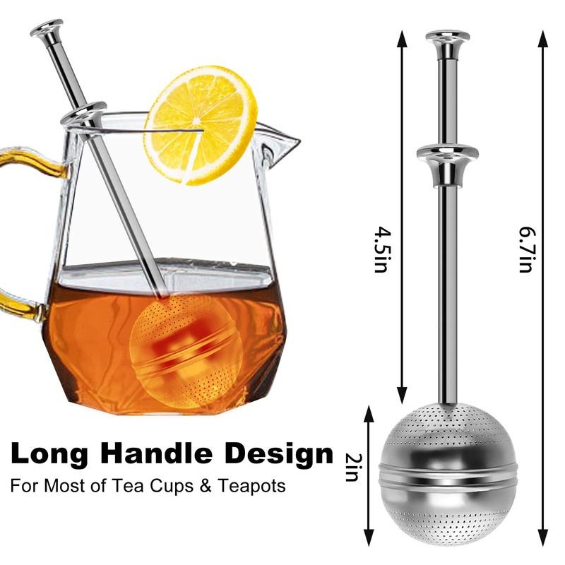 Numola Long Handle Tea Ball Stainless Steel, 2Pcs Premium Tea