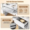 IFANNY Computer Desk with Drawers, Modern Office Desk with Keyboard