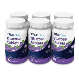 TRUEplus TRUEplus? Glucose Tablets, Grape Flavor - 50ct Bottle C 6 Pack
