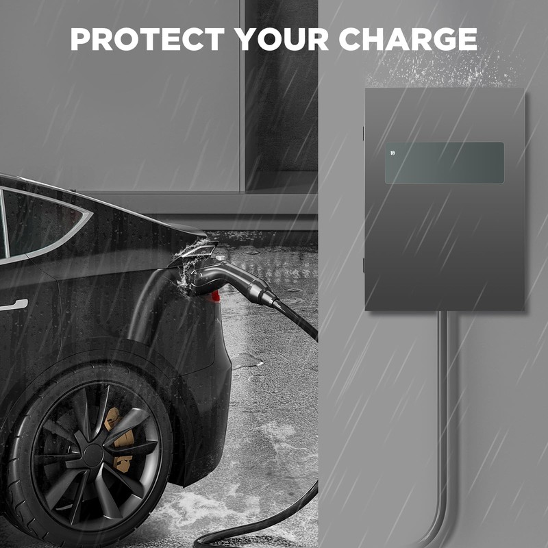 Wall EV Charger Protective Box,Portable Charger Station Box with Swipe