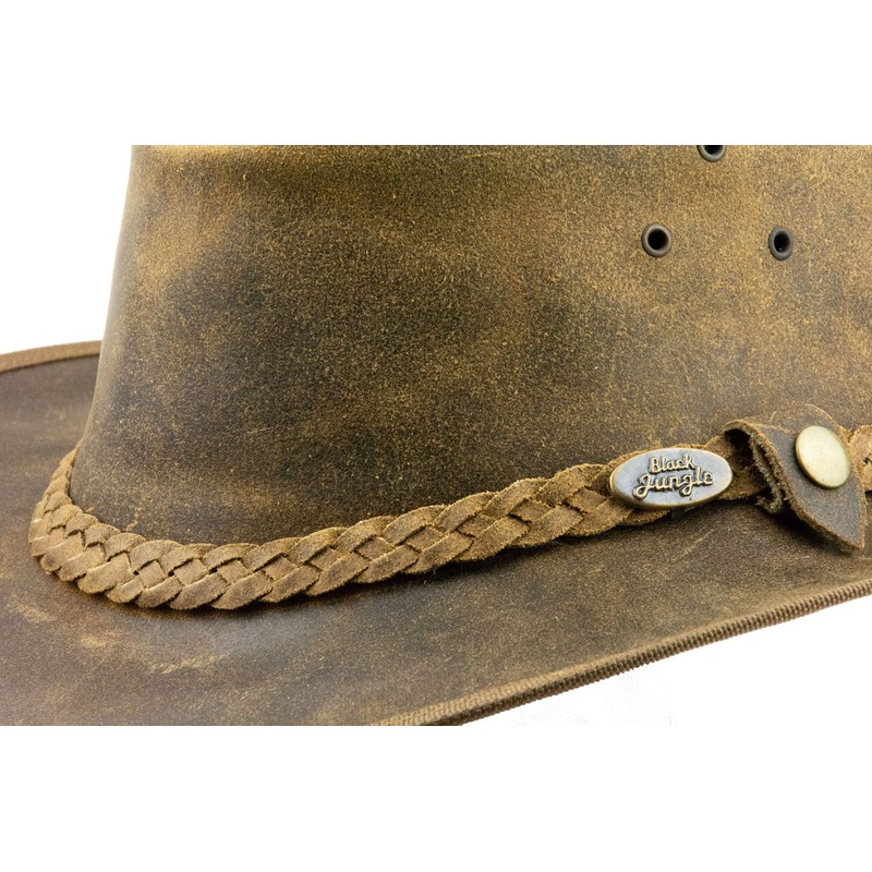 Black Jungle Bulat Leather Western Hat Australia Cowboy Hat, tan