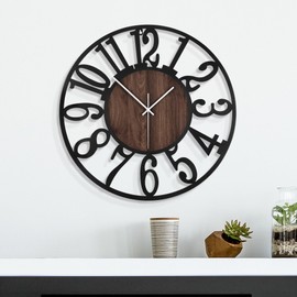 Mee 2ou 20 Inch Large Metal Wall Clock with Voice and Light Sensor Night Light, Glow in The Dark Non-Ticking Silent Battery Operated Decorative Oversized Wall Clock for Bedroom Living Room Decor